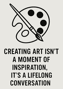 Minimalist Artist Palette Poster Inspirational Art Quote Wall Decor