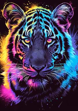 Neon Tiger Portrait