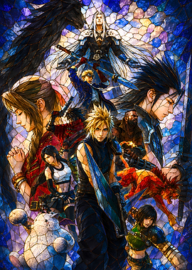 Final Fantasy VII Stained Glass Art