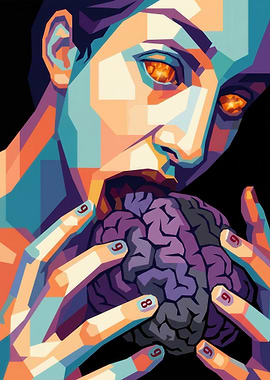 Person eating a brain