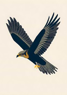 Stylized Falcon in Flight