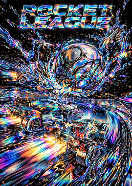 Rocket League Abstract Cars and Ball