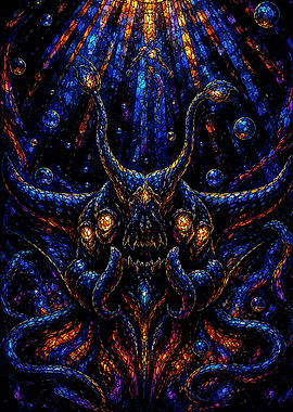 Cosmic Monster and Ascending Figure