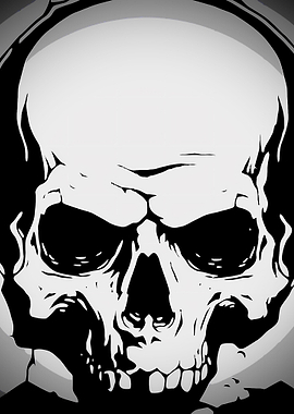 Grim Reaper Skull Illustration
