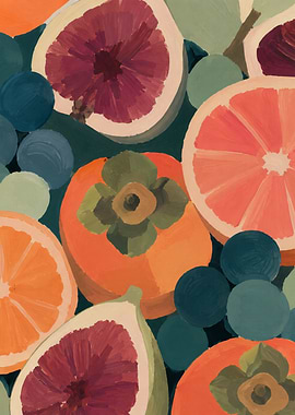 Vibrant Fruit Still Life Painting