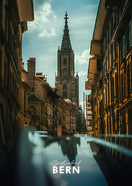 Bern Cathedral reflection in Switzerland