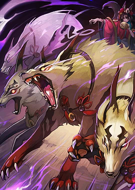 Mythical Wolf Pack with Rider