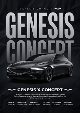 sleek black Genesis X Concept Car poster