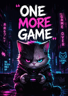 Cyberpunk Cat Gamer