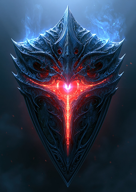 Demonic Shield with Fiery Core
