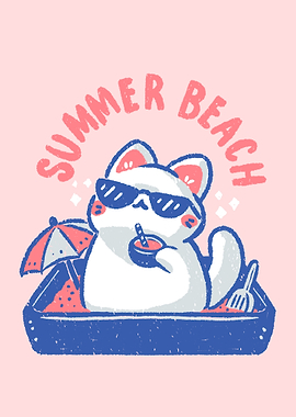 Funny Summer Beach Cat