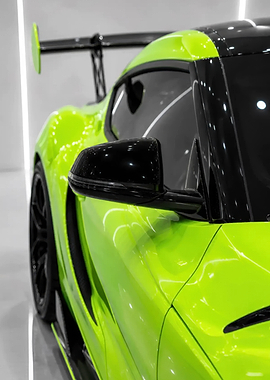 Lime Green Sports Car Detail