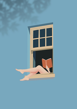 Person reading by a window