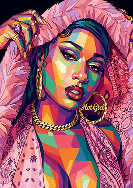 Megan Thee Stallion Pop Art Portrait