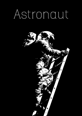 Astronaut climbing a ladder