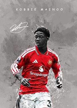 Kobbie Mainoo Manchester United Artwork