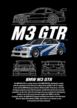 BMW M3 GTR Poster