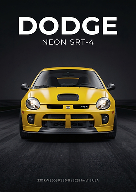 Yellow Dodge Neon SRT-4