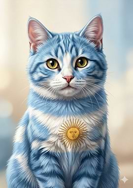 Argentinian Flag Cat : Patriot Pet Series