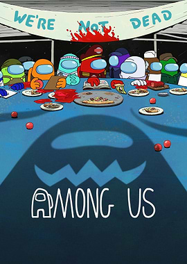 Among Us Characters at a Bloody Dinner