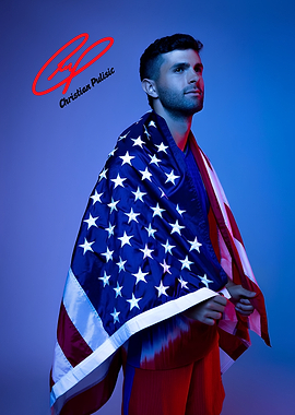 Christian Pulisic with American Flag