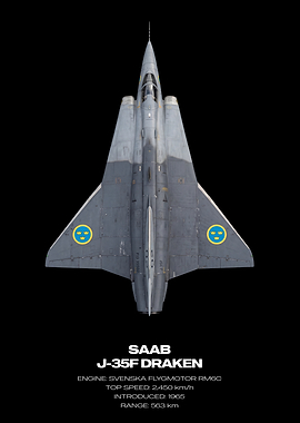 Saab J-35F Draken Fighter Jet