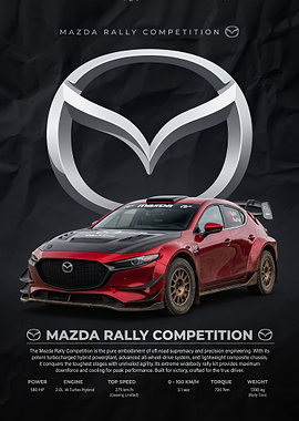 sleek Mazda Rally dynamic Car poster
