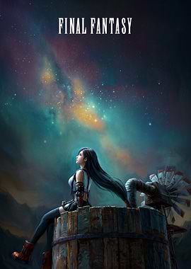 Final Fantasy Tifa Looking at the Stars