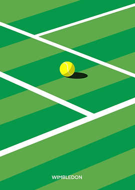Wimbledon Tennis Ball on Court