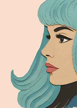 Paper Cutout Portrait of a Woman