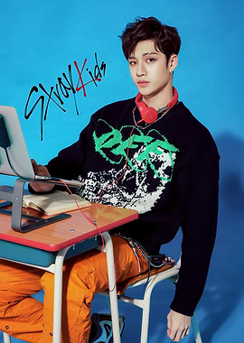Stray Kids Bang Chan with Headphones