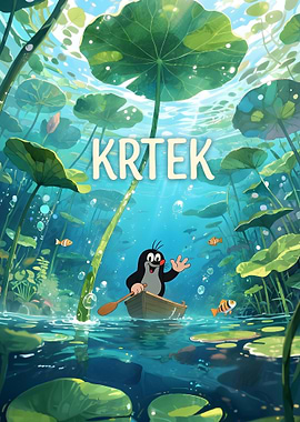 Krtek the Mole in a Boat