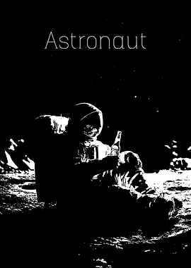Astronaut drinking beer on the moon