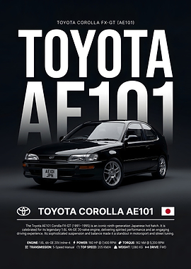 Toyota Corolla AE101 FX-GT Poster