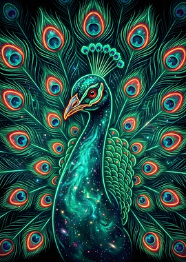 Cosmic Peacock with Galaxy Body