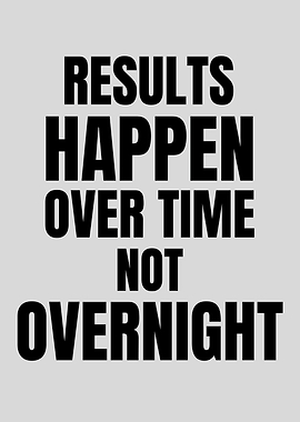 Results Over Time Quote – Growth Mindset Decoration