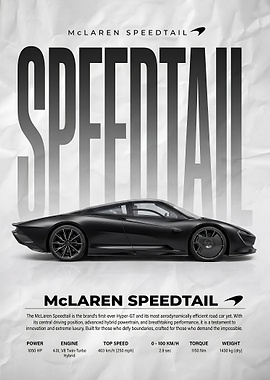 sleek black McLaren Speedtail Hyper GT poster