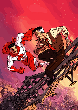 Invincible and Omni-Man Fight