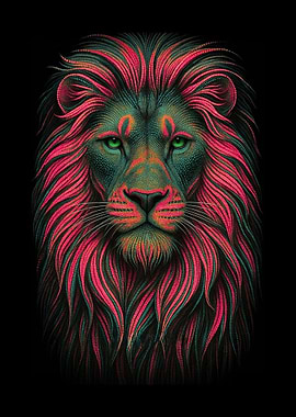 Stylized Lion Portrait