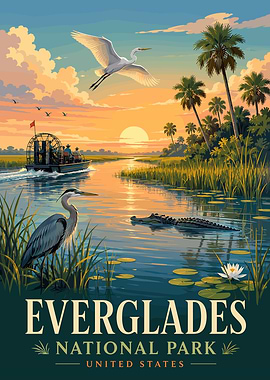 Everglades National Park Vintage Poster