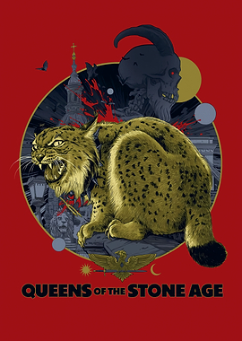 Queens of the Stone Age Bobcat Skull Art
