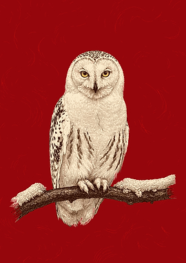 Snowy Owl on a Branch