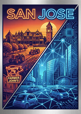 San Jose Retro Futurism Poster