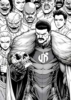 Villainous Leader with Skull and Followers