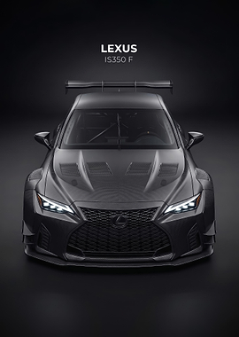 sleek black Lexus IS350 F Carbon Fiber Race Car