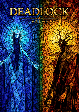 Deadlock Valve Stained Glass Art