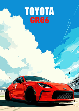 Toyota GR86 on Racetrack