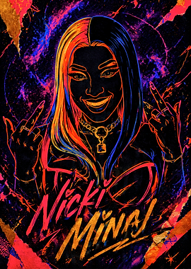 Nicki Minaj Neon Portrait