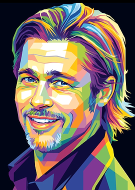 Brad Pitt Pop Art Portrait