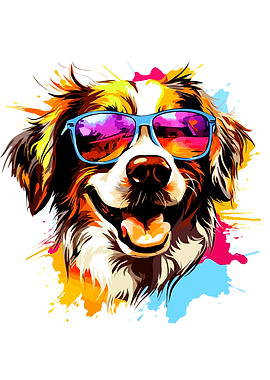 Cool Dog Wearing Sunglasses